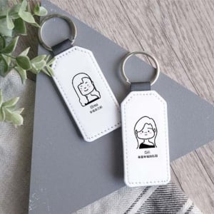 六角形皮革造型創意鑰匙圈