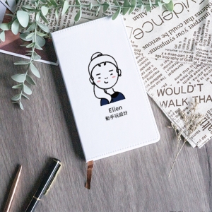 A6隨身純白造型橫條紋內頁記事本筆記本