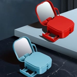 手機支架伸縮三合一數據線帶化妝鏡手機3A快充線