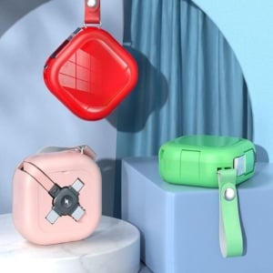 手提方形馬卡龍手機支架伸縮三合一數據線