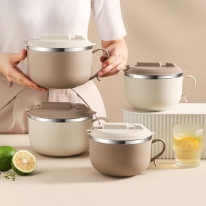 304不鏽鋼泡麵碗帶蓋環保保溫餐盒