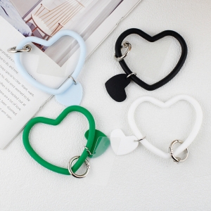 心形矽膠手環防丟失鑰匙圈手機掛繩墊片