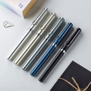 高端仿金屬外殼黑色0.5mm筆芯中性筆