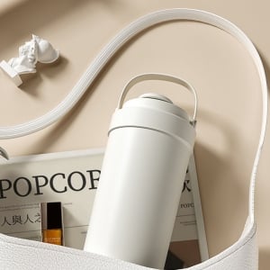 316不鏽鋼帶吸管式手提保溫杯