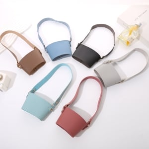 時尚PU皮革手提杯套