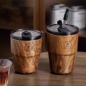 美式木紋咖啡杯