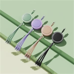 高效能三合一伸縮一拖三數據線