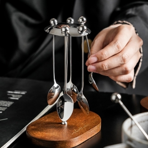 創意圓珠不鏽鋼水果勺叉套裝