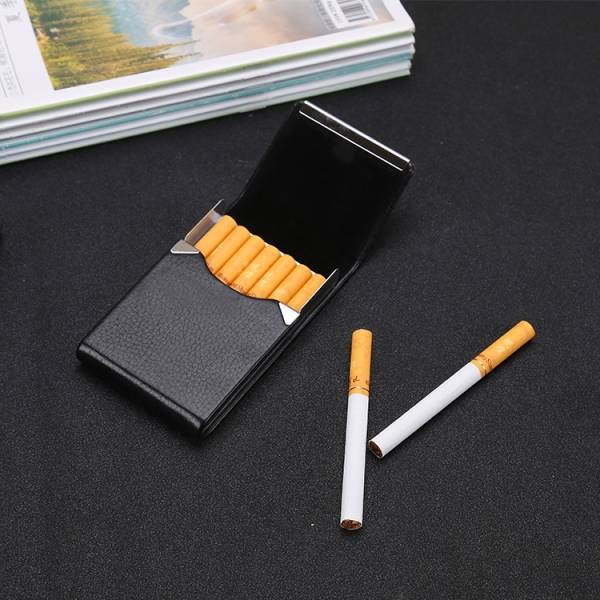 Simple and stylish vertical cigarette case stainless steel leather cigarette  case | 台灣客製禮贈品、客製化禮品、禮贈品廠商