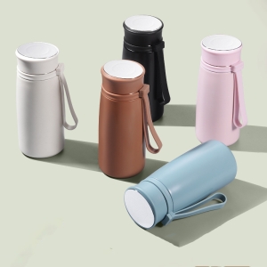 矽膠提繩便攜式帶濾網保溫杯