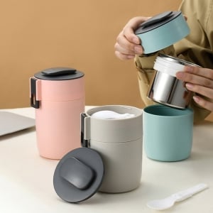 便攜環保304不鏽鋼可拆卸保溫湯杯