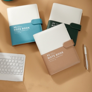 A5高級拼色活頁本商務可拆卸筆記本
