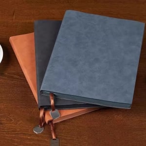 A5軟皮商務辦公橫線便攜隨身吊墜筆記本