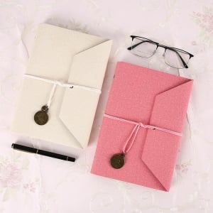 A5商務仿布紋創意綁帶筆記本