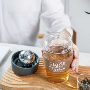 茶水分離泡茶杯玻璃杯球形濾茶器