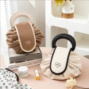 大容量防水便攜PU抽繩旅行化妝包