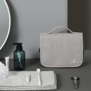 收納防水袋PU洗漱化妝包手提包簡約浴室便攜掛包