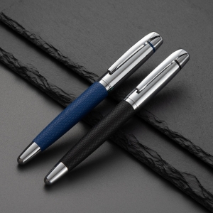 商務金屬明尖皮革鋼筆