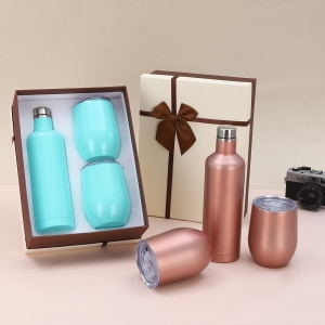 不鏽鋼紅酒瓶U型蛋殼保溫杯禮盒套裝