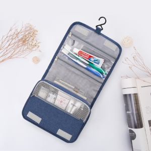 素色旅行防水掛勾洗漱包盥洗包