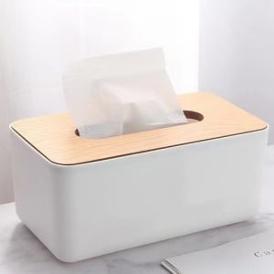 簡約桌面收納面紙盒竹蓋抽紙盒