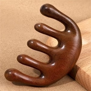 金絲檀木頭皮經絡按摩梳