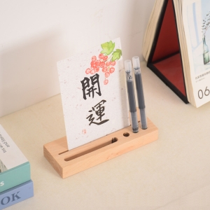 天然實木筆插名片座/手機座