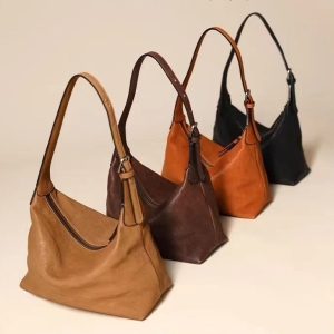 都會流行牛皮單肩水餃包