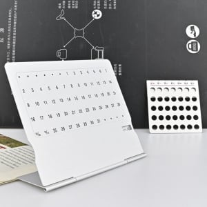 創意超薄型中英文鋁款萬年桌曆