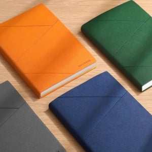 軟皮革質感條紋筆記本禮盒