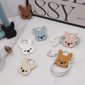 可愛兔子皮革集線器