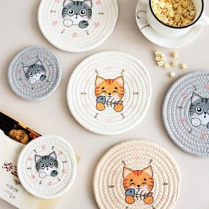 可愛貓咪家居用印花盤墊