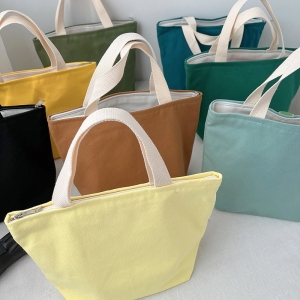 糖果色小清新帆布手提包