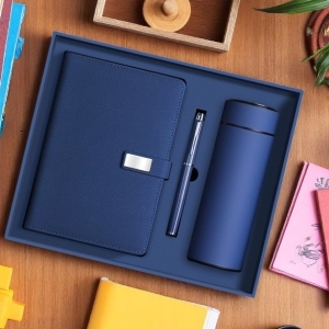 A5商務PU筆記本保溫杯簽字筆三件組禮盒