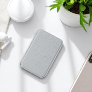 皮革磁吸超薄折叠手機支架