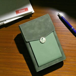 A5隨身口袋皮革收納筆記本