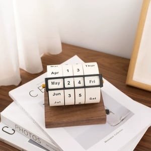 木質轉輪萬年曆