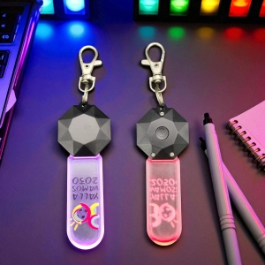 LED發光幾何壓克力鑰匙圈