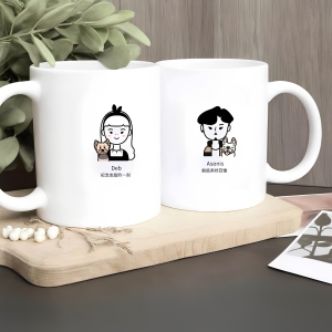 簡約純白陶瓷馬克杯330ml