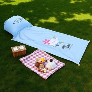 戶外露營充氣帶枕頭野餐墊