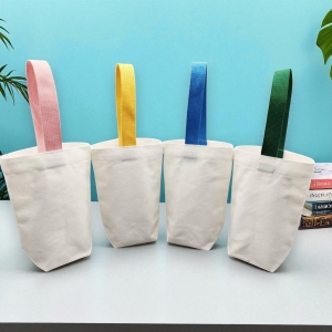 彩色手提帆布飲料提袋