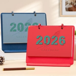 2026年磁吸皮革羽毛桌面年曆