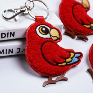 PU皮革毛巾繡線鑰匙圈掛件