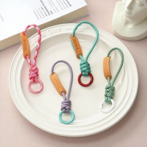 潮流牛皮質感鑰匙圈掛繩