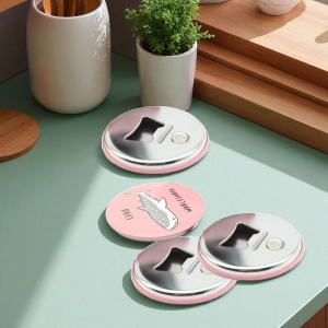 文創好物圓形馬口鐵開瓶冰箱貼鑰匙圈