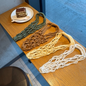 雙網手提棉繩編織飲料杯套