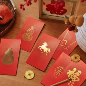 2026新春馬上有錢馬年大吉珠光紅包袋