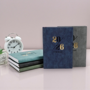 簡約純英文年曆行程本PU筆記本