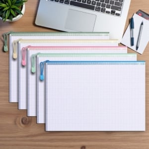 A4網格透明拉鍊收納文件袋