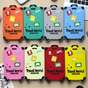 Q版飛機矽膠旅行登機吊牌